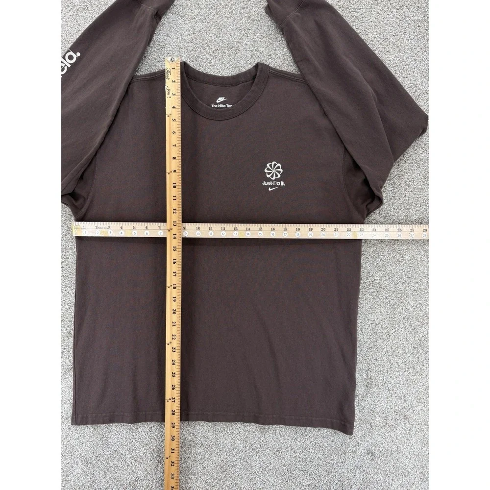 Nike Max90 Playing Field Long Sleeve Tee Mens L Loose Fit Brown Embroidered Logo